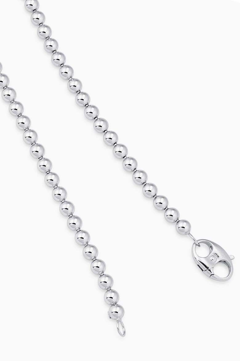Sterling Silver Baller Bead Necklace, Alternate, color, Sterling Silver