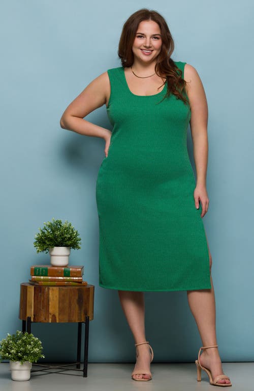 24seven Comfort Apparel Sleeveless Rib Midi Dress