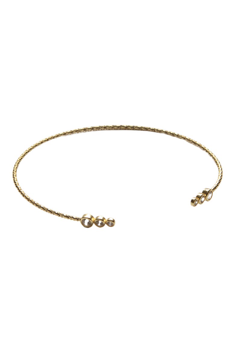 Memory Wire 18K Gold Plate Sterling Silver Cuff Bracelet, Main, color, GOLD