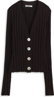 Madewell Rib V-Neck Merino Wool & Silk Cardigan