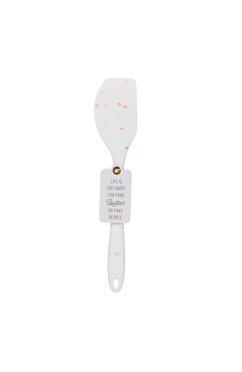 Totalee Gift Life Is Too Short Confetti Spatula Rubber White, Main, color, White