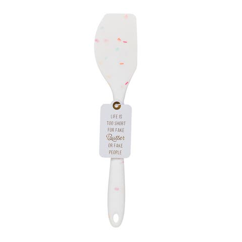 Life Is Too Short Confetti Spatula Rubber White