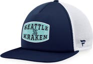 FANATICS Men's Fanatics Branded Deep Sea Blue/White Seattle Kraken Foam Front Patch Trucker Snapback Hat