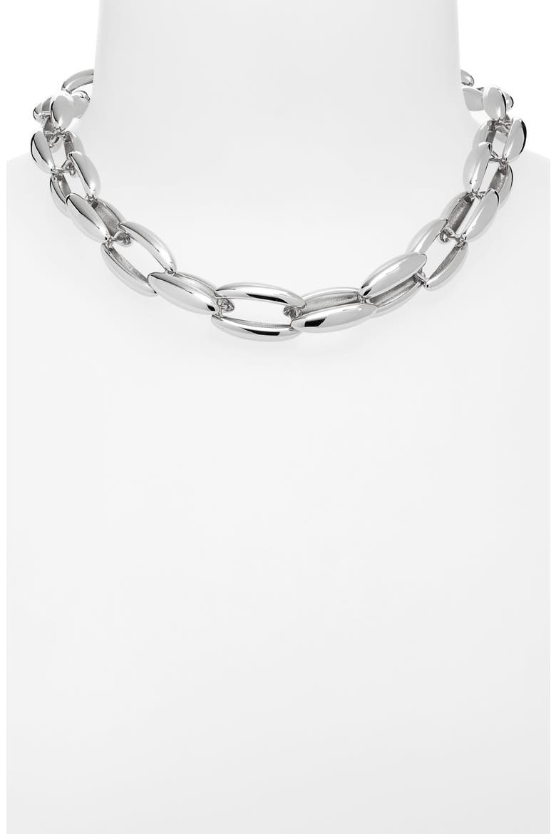 The Positano Chain Necklace, Alternate, color, SILVER