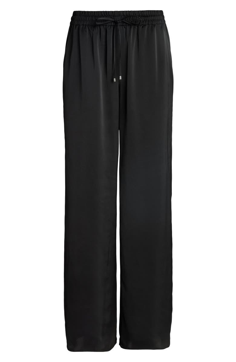 Lauren Ralph Lauren Satin Charmeuse Wide Leg Pants, Alternate, color, Black