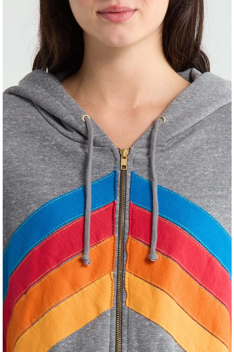 Mountain Stitch Chevron Zip Hoodie, Alternate, color, HEATHER GREY