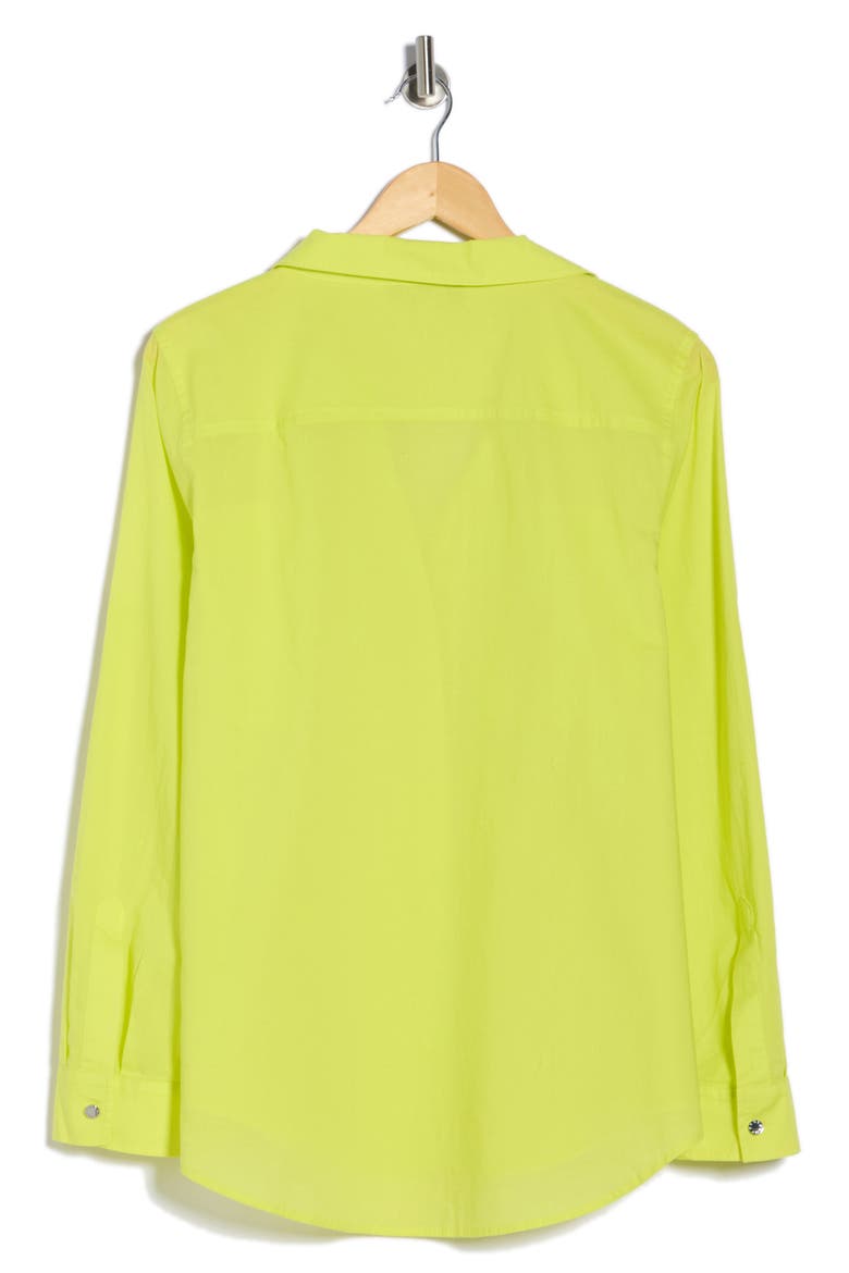 Solid Roll Sleeve Button-Up Shirt, Alternate, color, LIMEADE