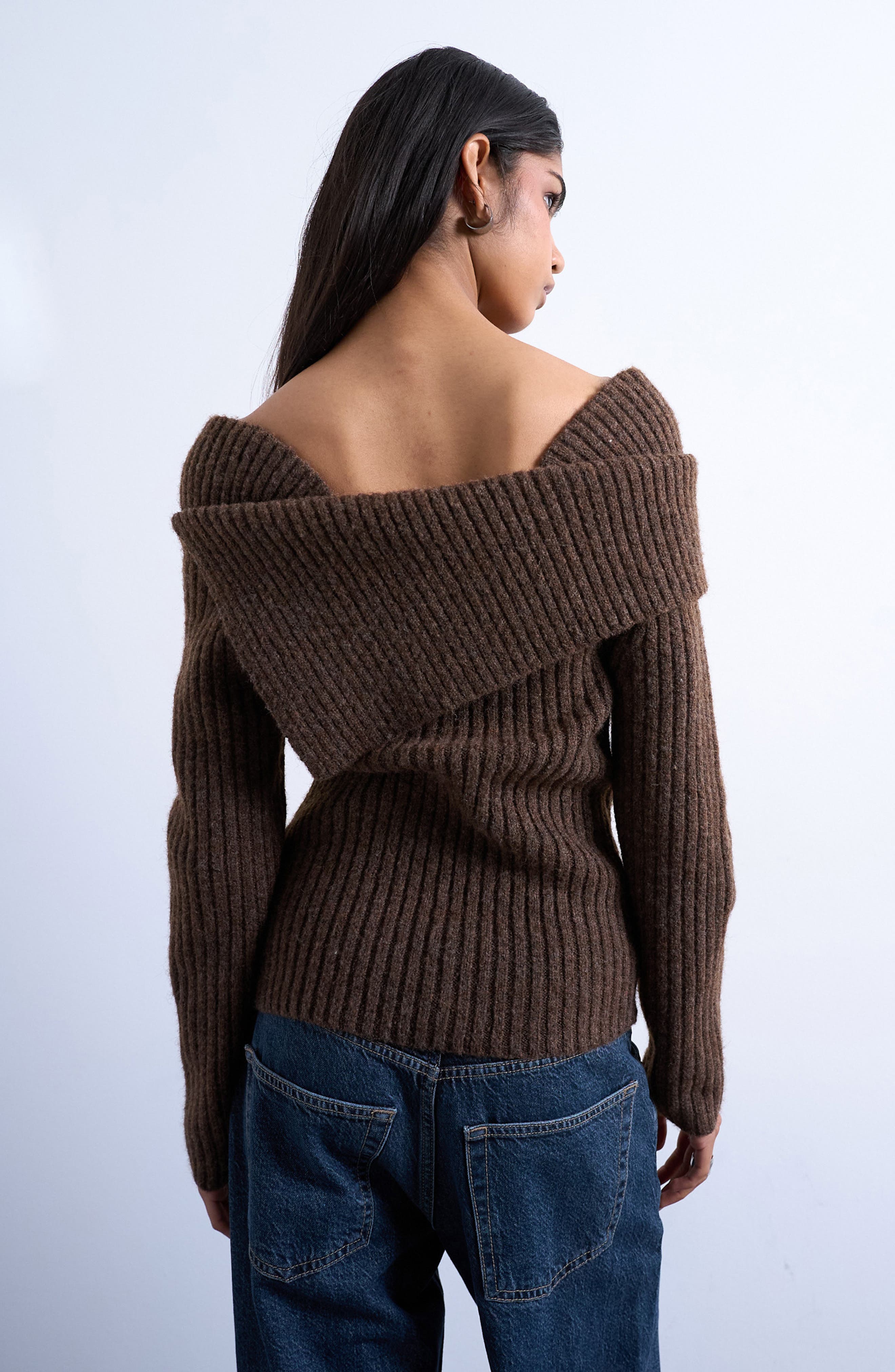 Ribbed Off the Shoulder Sweater - image 2