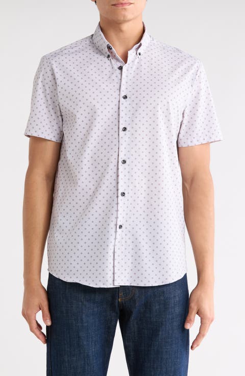 Polka Dot Woven Short Sleeve Shirt