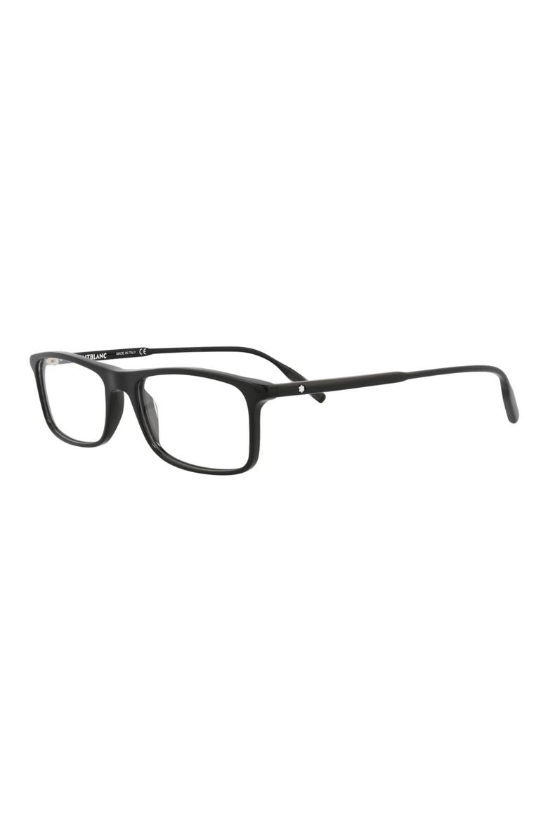 54mm Rectangular Optical Glasses, Alternate, color, BLACK BLACK TRANSPARENT