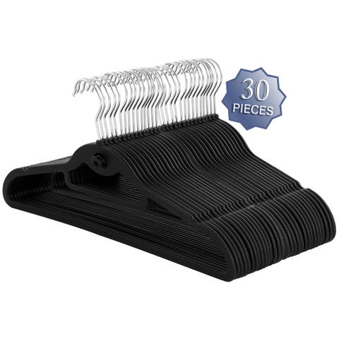 30 Piece Rubber Non Slip Hanger with Hanging Tab