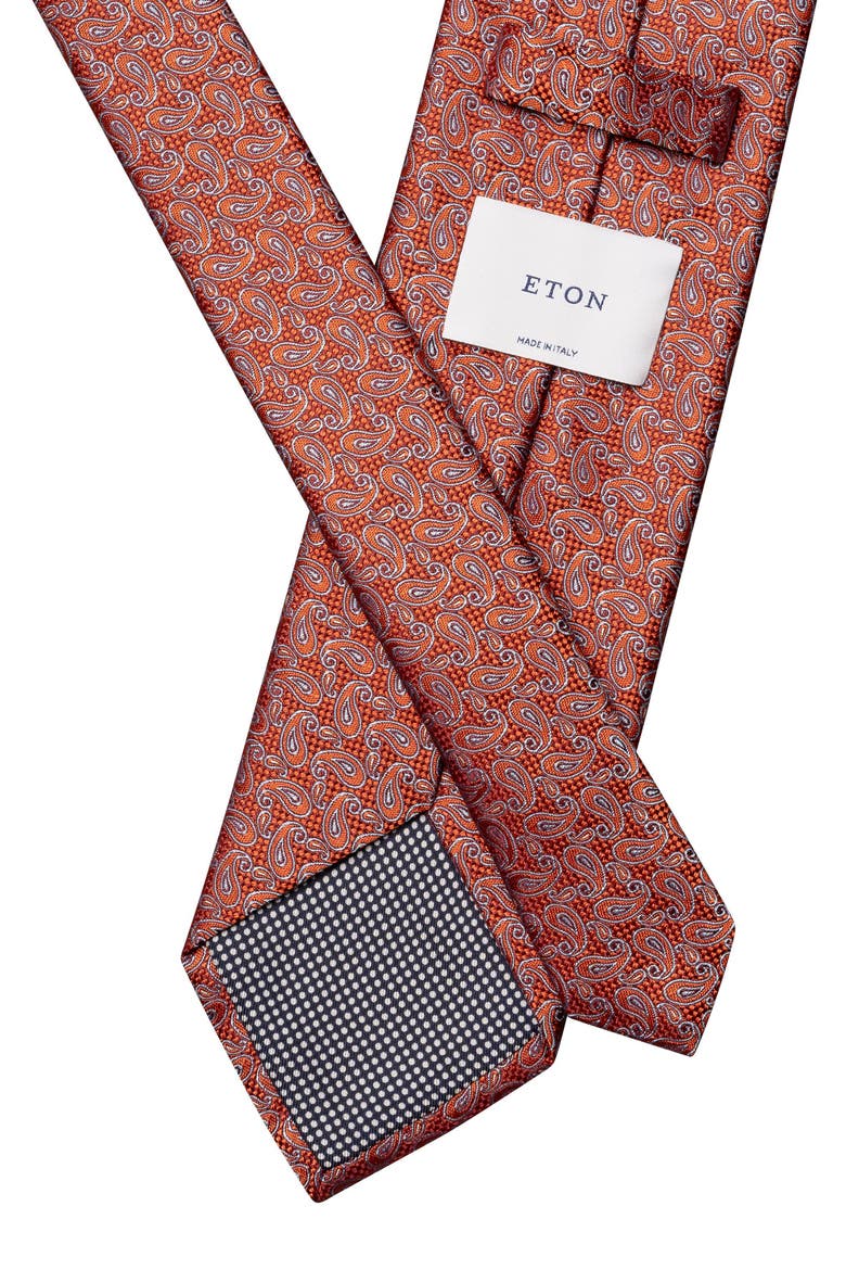 Paisley Silk Tie, Alternate, color, MEDIUM ORANGE