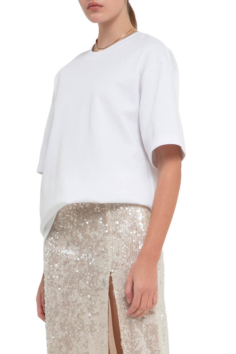 Boxy Cotton Blend T-Shirt, Alternate, color, WHITE