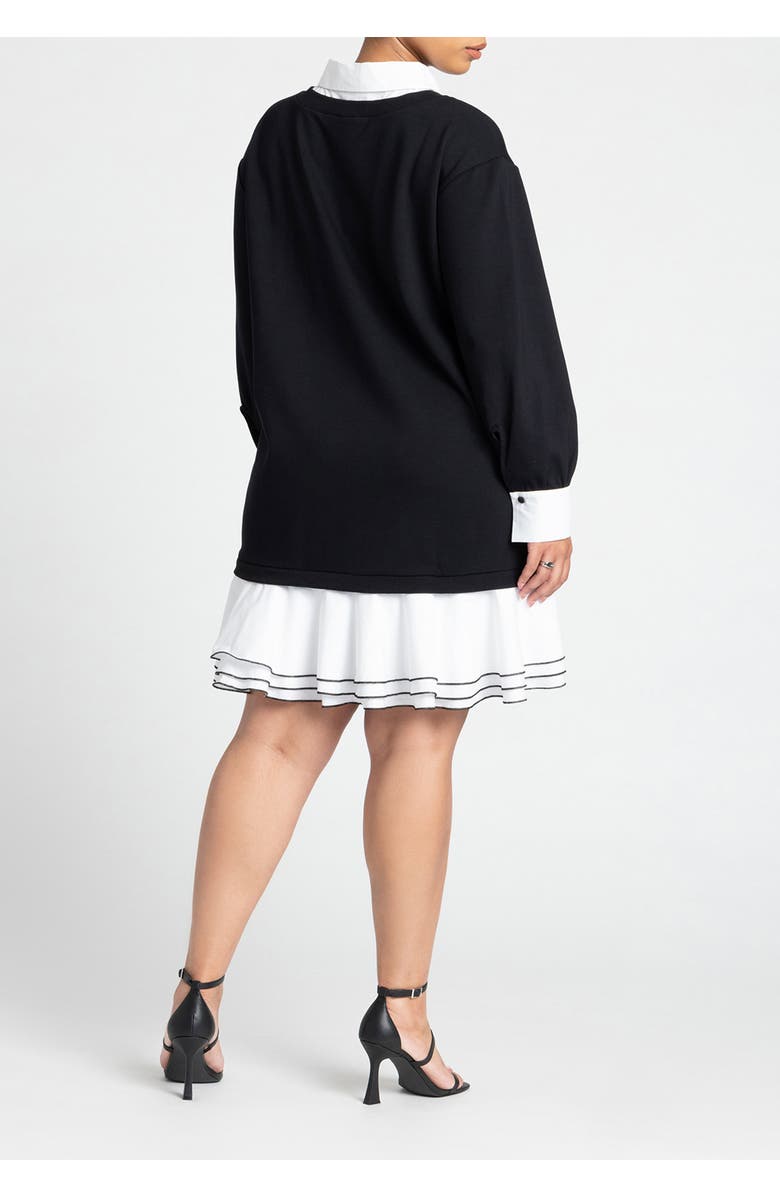 ELOQUII Twofer Mini Shirt Dress, Alternate, color,