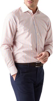 Robert Talbott Reynolds Blue Multi Stripe Light Weight Poplin Shirt in Contemporary fit