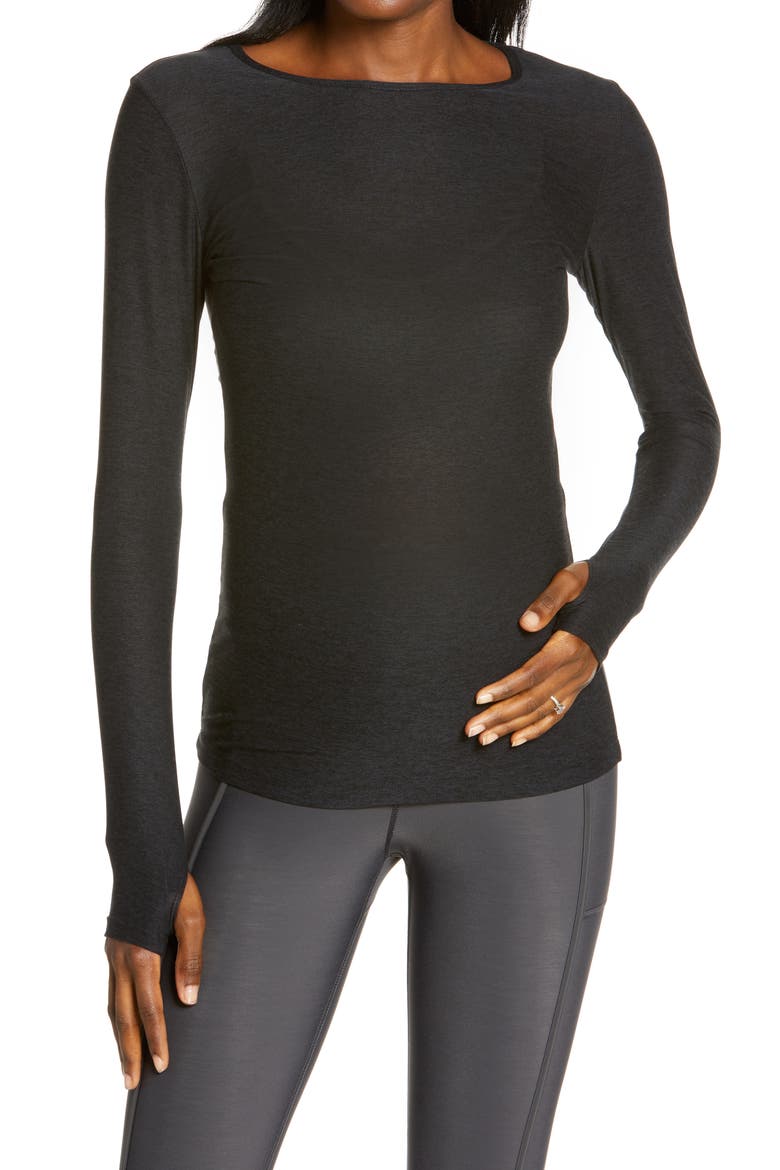 Classic Crewneck Maternity Pullover, Main, color, DARKEST NIGHT