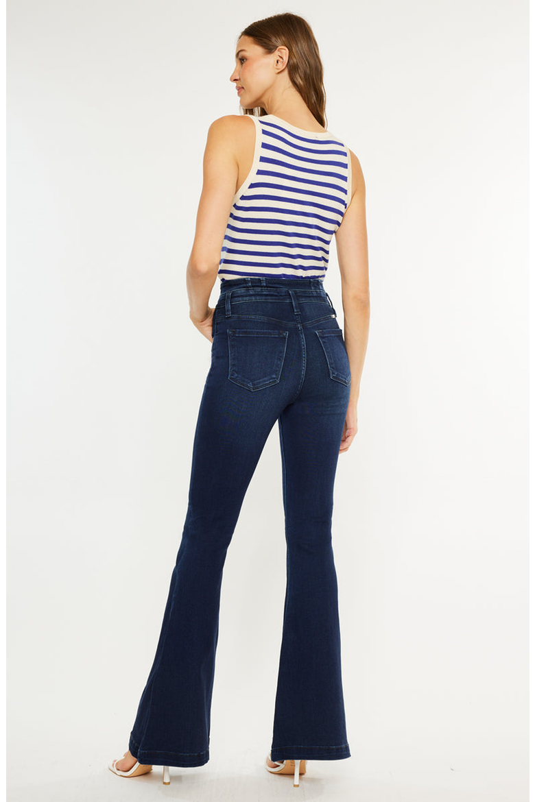 Elowen High Rise Super Flare Jeans, Alternate, color, Dark Wash