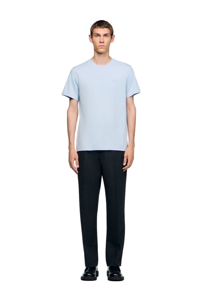 T-shirt with heart patch, Alternate, color, Sky blue