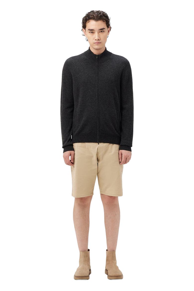 Essential Full-Zip Cashmere Cardigan, Main, color, charcoal
