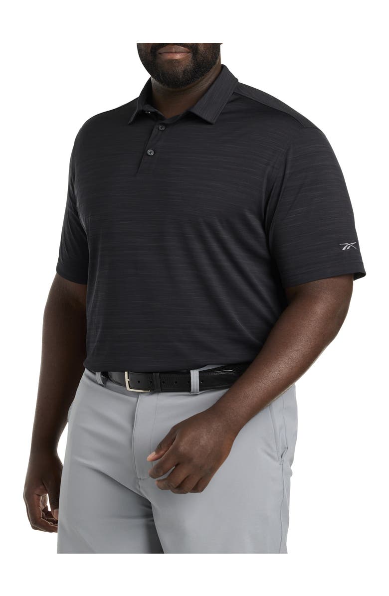 Reebok Big & Tall Performance Space-Dyed Polo Shirt, Main, color, Black