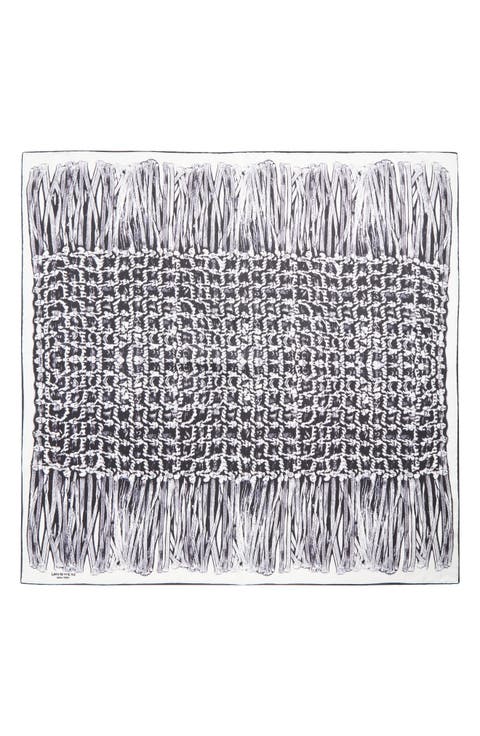 Trompe l'Oeil Print Square Silk Twill Scarf