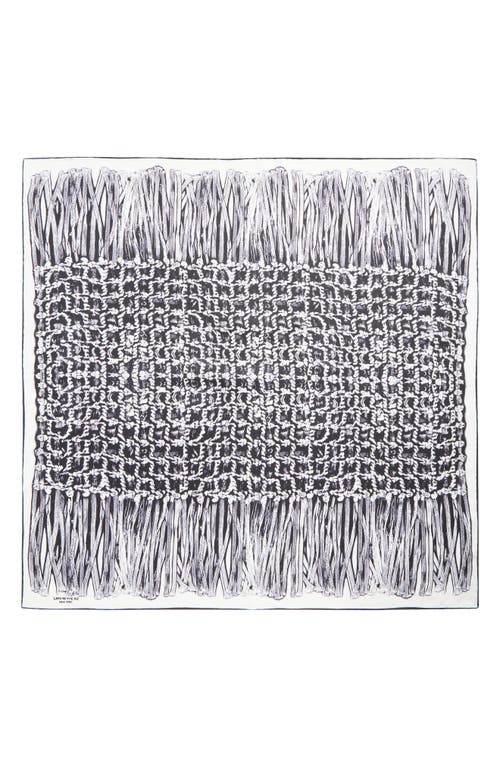 Lafayette 148 Trompe L'oeil Print Silk Twill Scarf In Gray