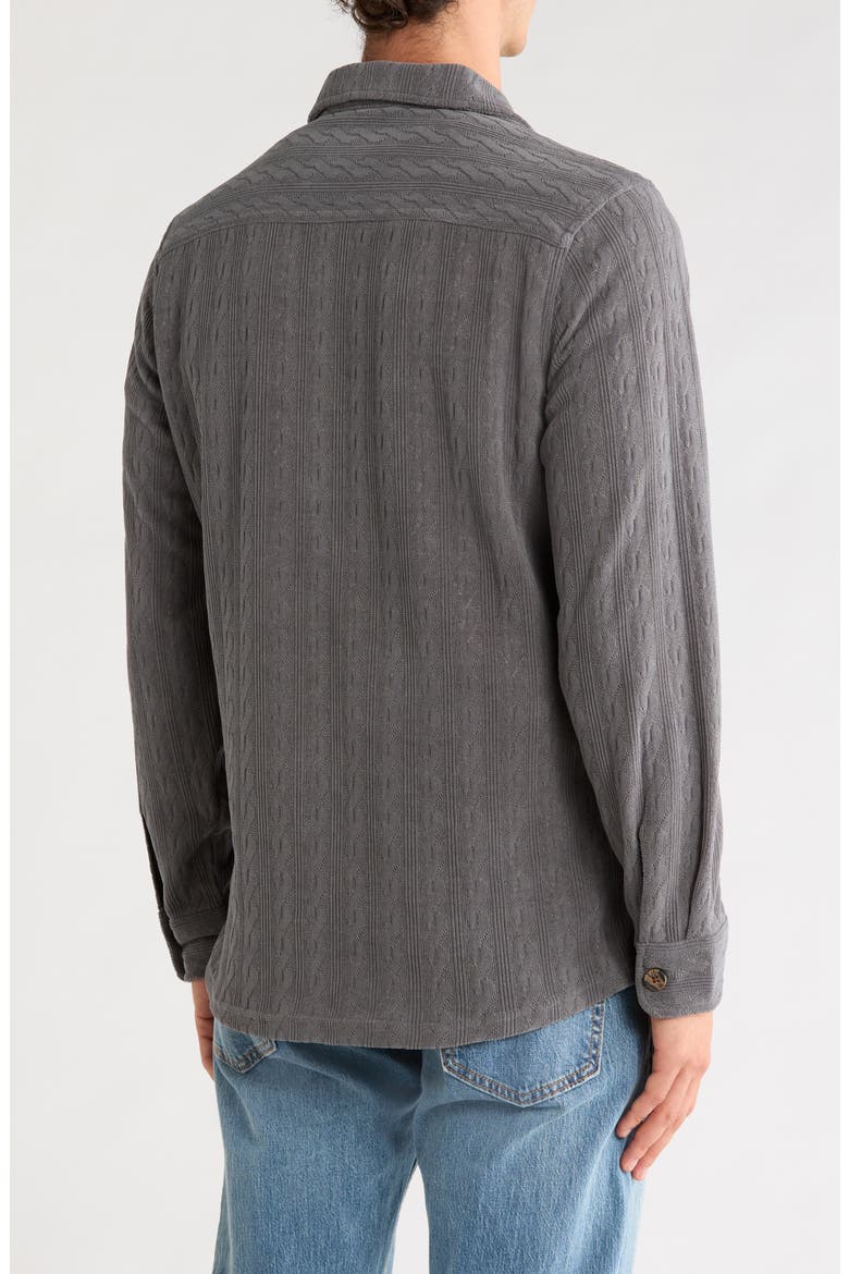 Cable Knit Shirt Jacket, Alternate, color, MID GREY