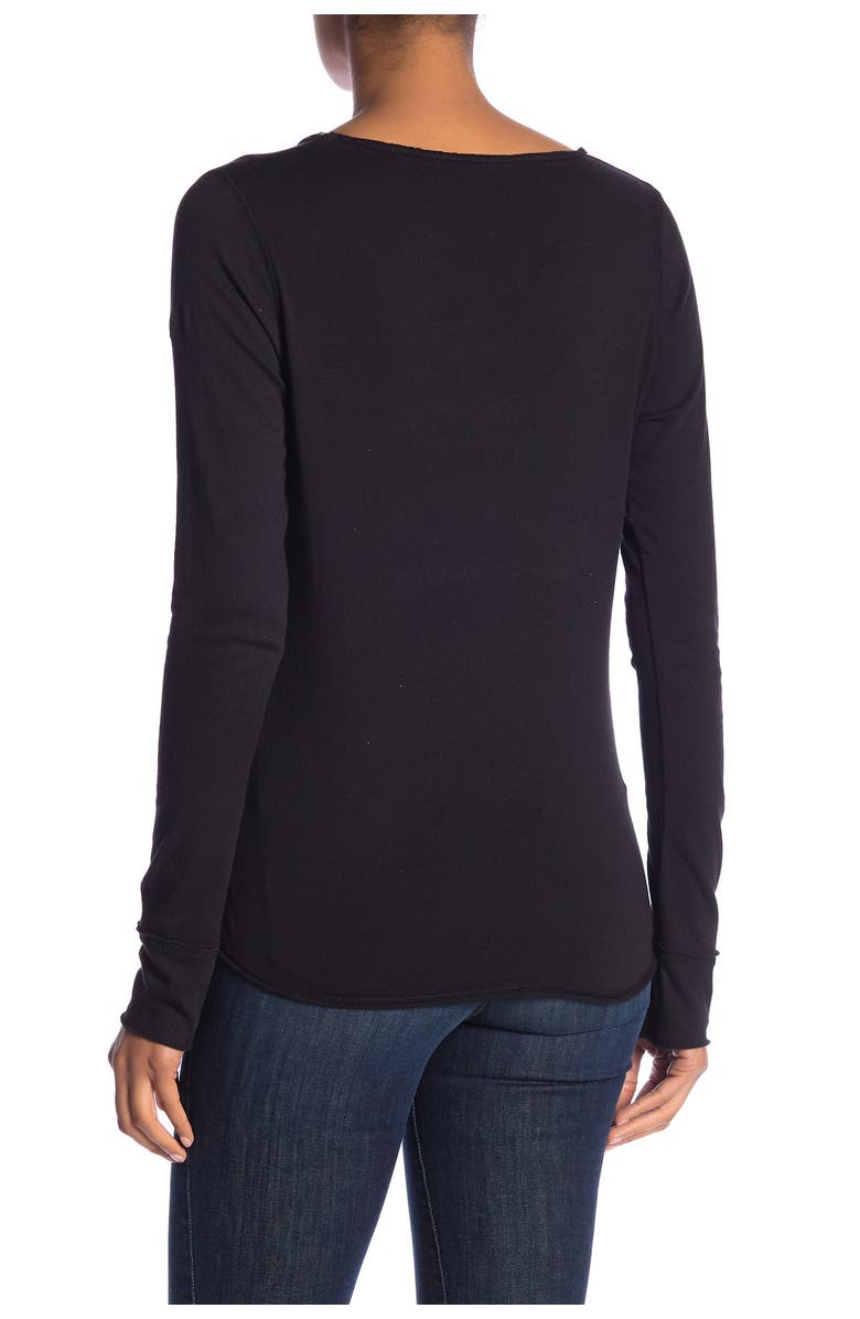 Zadig & Voltaire Metallic Skull Print Long Sleeve T-Shirt, Alternate, color, 