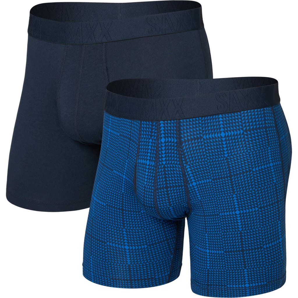 Saxx Assorted 2-pack Droptemp® Cooling Cotton Boxer Briefs In Blue