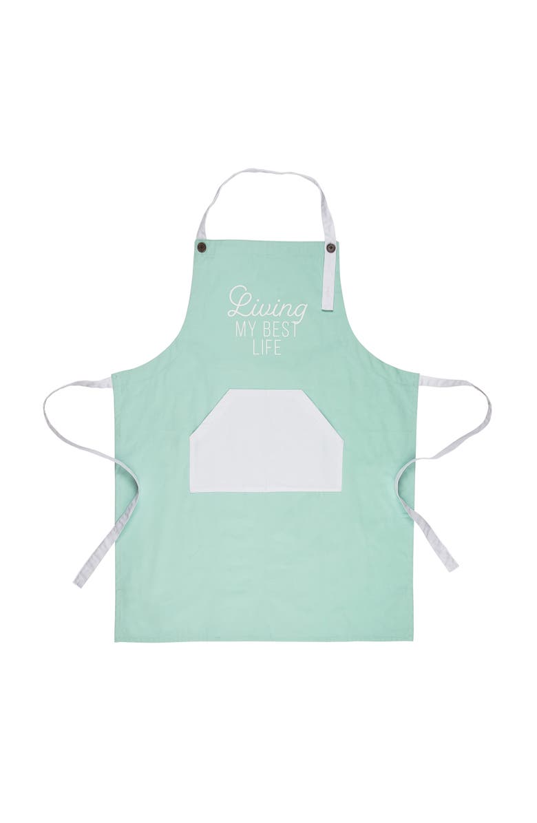 Totalee Gift Living My Best Life Apron Cotton Green, Main, color, Green