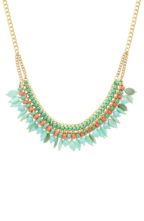 Minty Crystal Statement Necklace