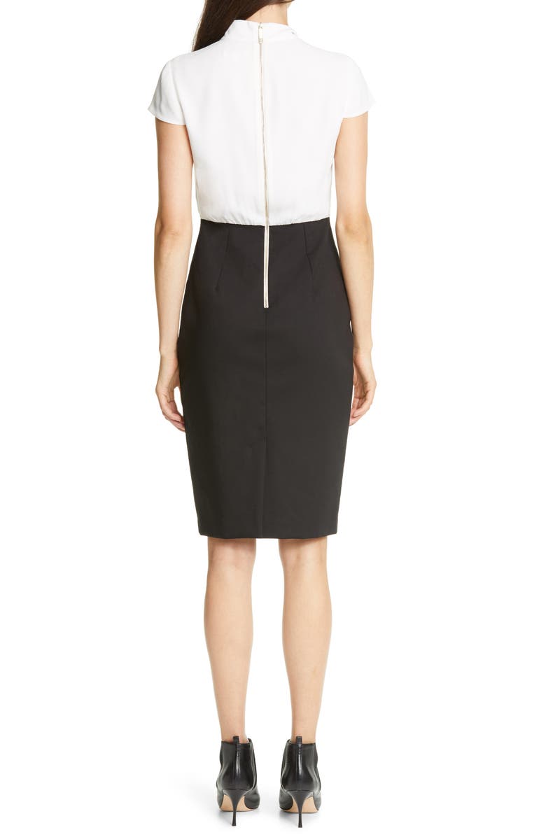 Ted Baker London Daylla Two-Tone Mock Neck Pencil Dress, Alternate, color,