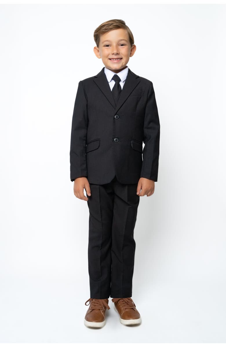 Peanut Butter Collection Kids' 007 5-Piece Slim Fit Suit, Main, color, Black