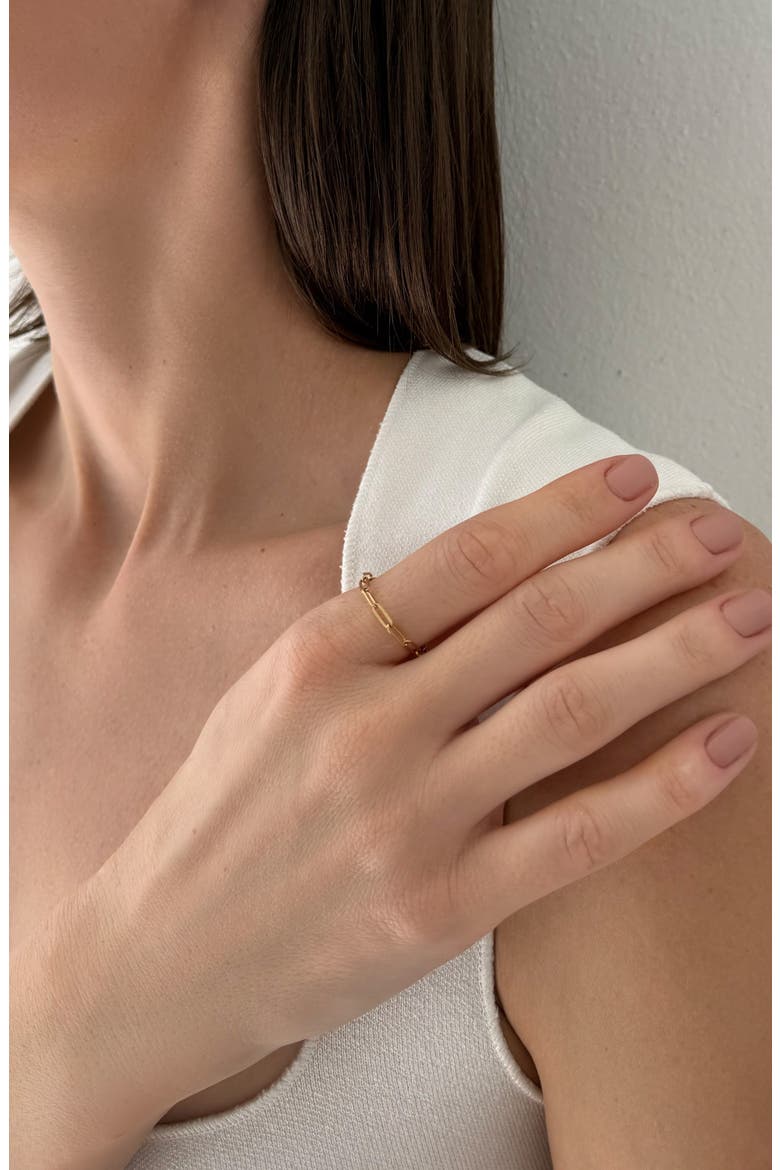 Paper Clip Chain Ring, Alternate, color, GOLD