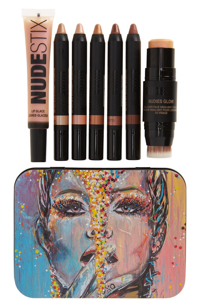 NUDESTIX Euphoric Nudes Festival Face, Lip & Eye Set USD $192 Value, Main, color,