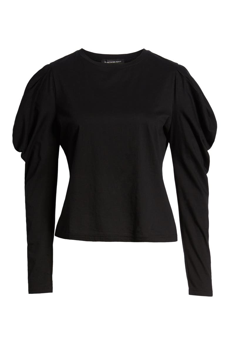 Strong Shoulder Top (Nordstrom Exclusive), Alternate, color, BLACK