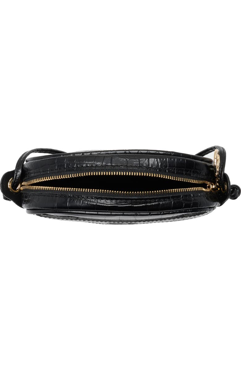 Longchamp 1980 Croc Embossed Small Crossbody Bag, Alternate, color, Black