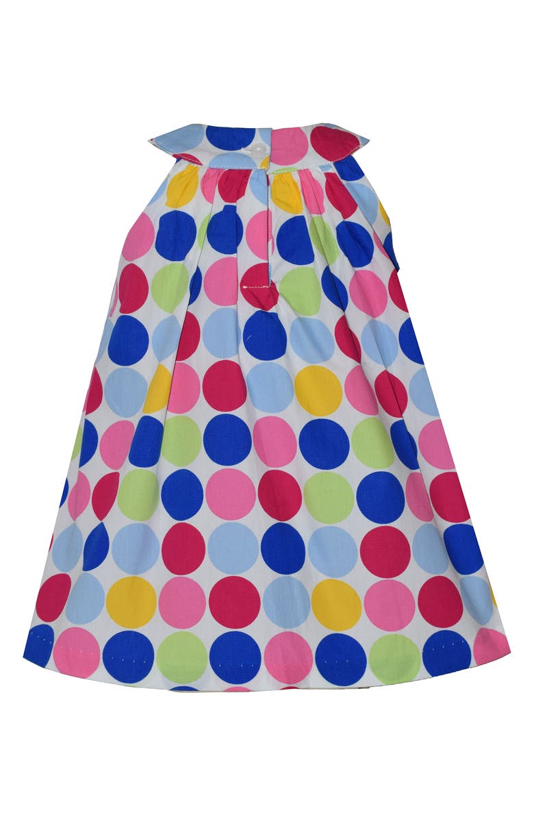 Iris & Ivy Polka Dot Cotton Trapeze Dress & Headband Set, Alternate, color, White Multi