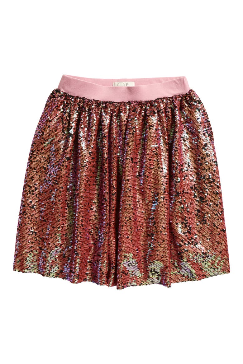 Kristy Sequins Skirt, Main, color, PEACH