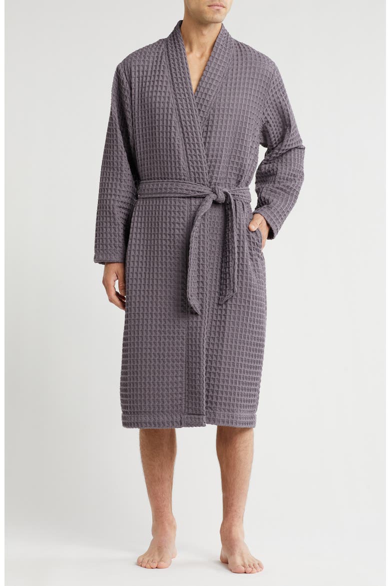 Modern Waffle Robe, Main, color, GREY EXCALIBUR