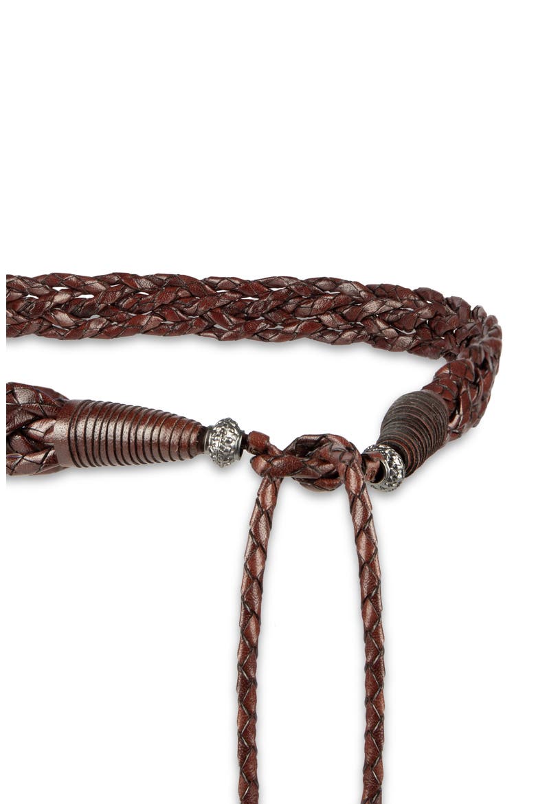 Braided Leather Rope Belt, Alternate, color, BROWN