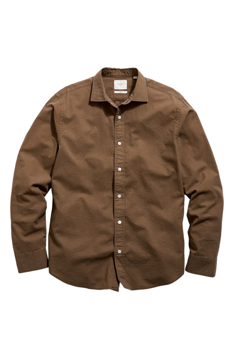 Billy Reid Cedar Seersucker Button-Up Shirt, Alternate, color, Olive Khaki