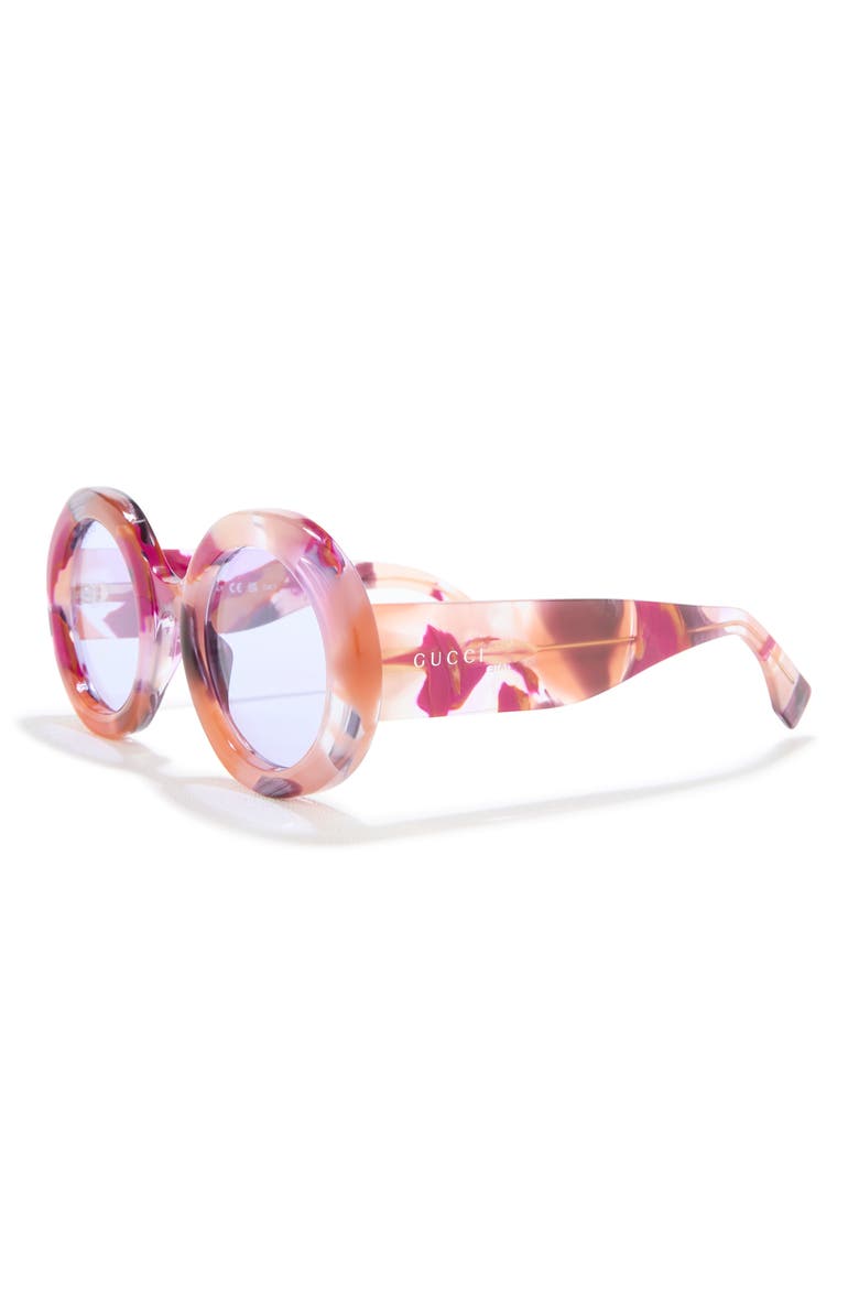 52mm Round Sunglasses, Alternate, color, VIOLET VIOLET VIOLET