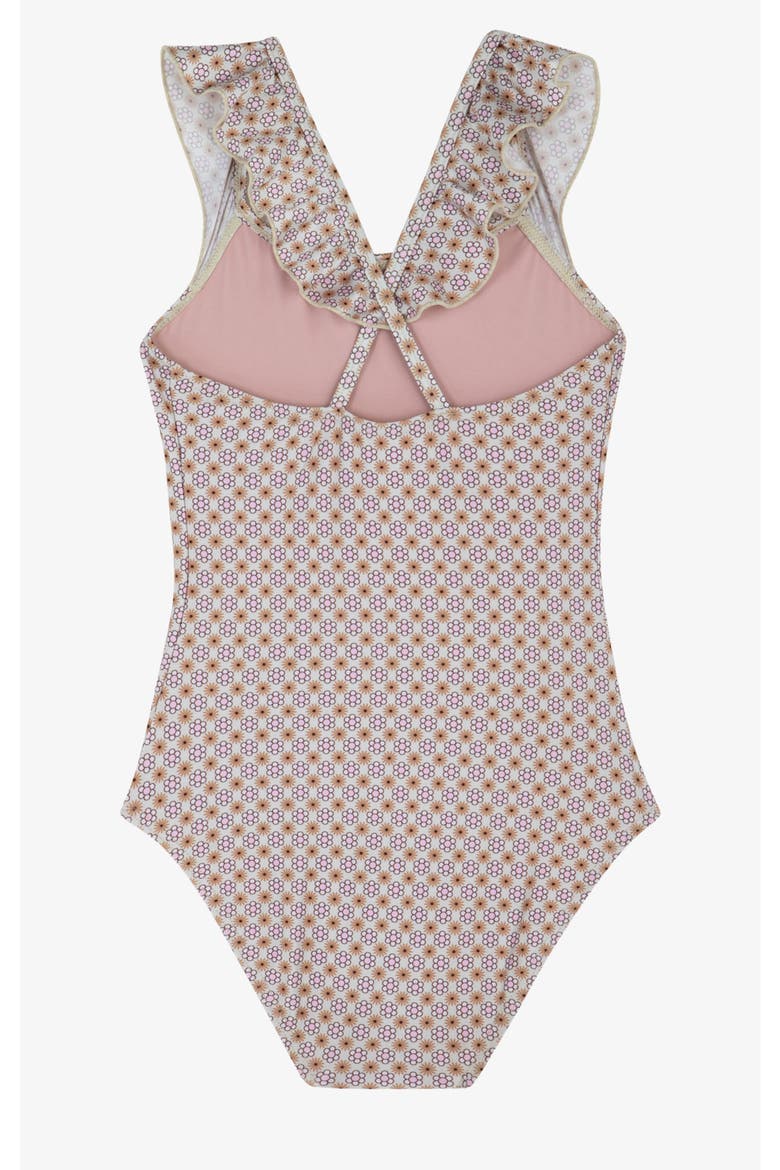Vacation Mode Square Neck Ruffle One Piece, Alternate, color, Multi-Pastel