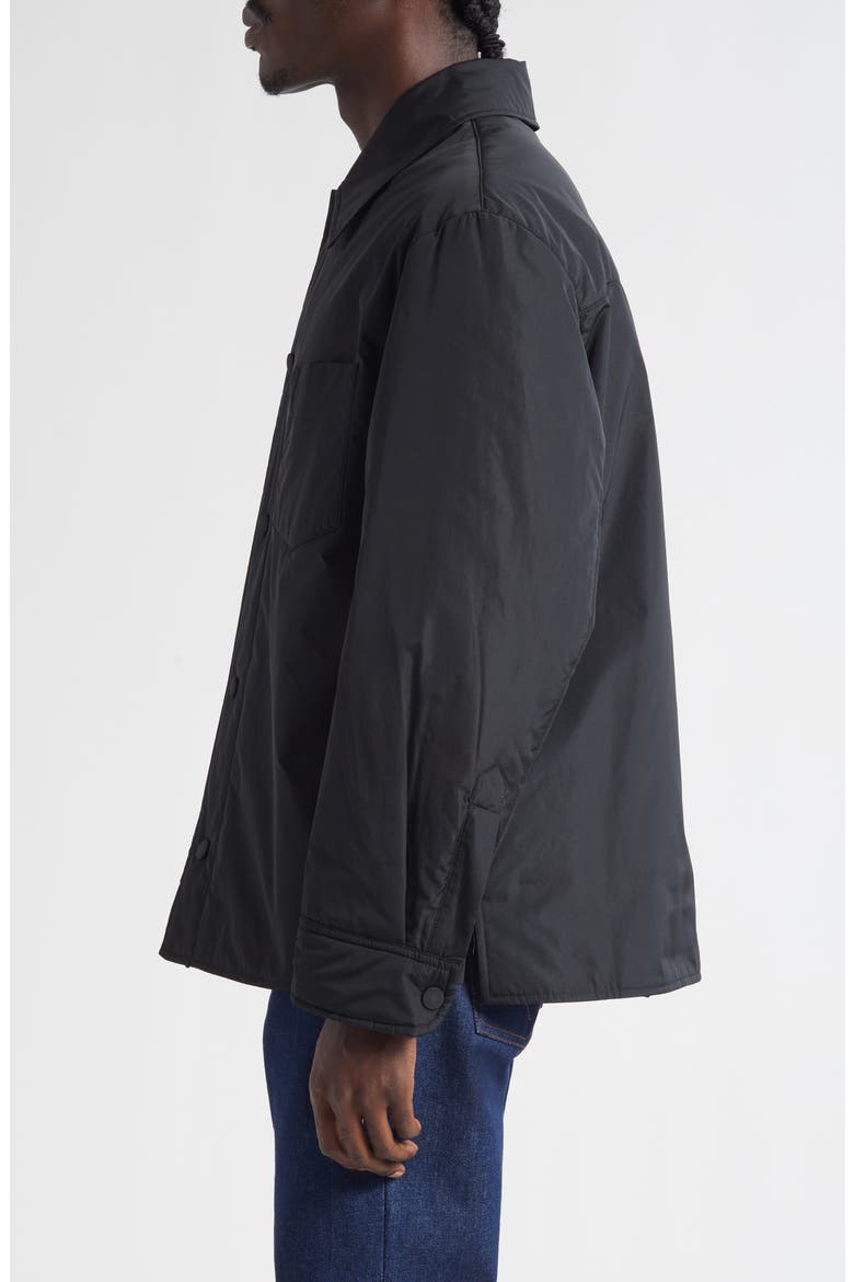 Ami de Coeur Embroidered Padded Water Repellent Shirt Jacket, Alternate, color, NOIR