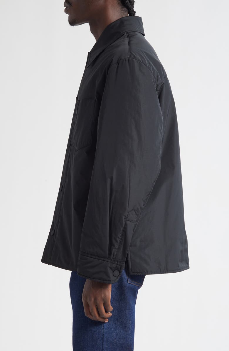 AMI PARIS Ami de Coeur Embroidered Padded Water Repellent Shirt Jacket, Alternate, color, Noir