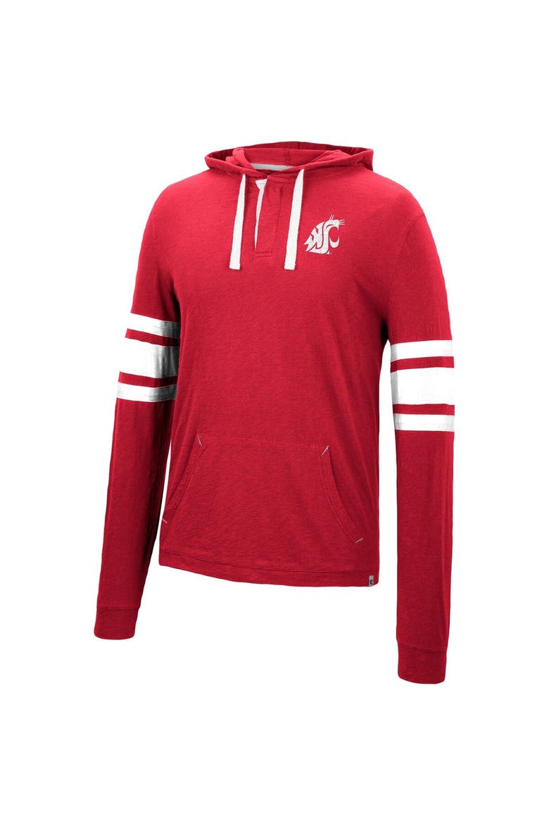 Men's Colosseum Crimson Washington State Cougars Lebowski Hoodie Long Sleeve T-Shirt, Alternate, color, Crimson