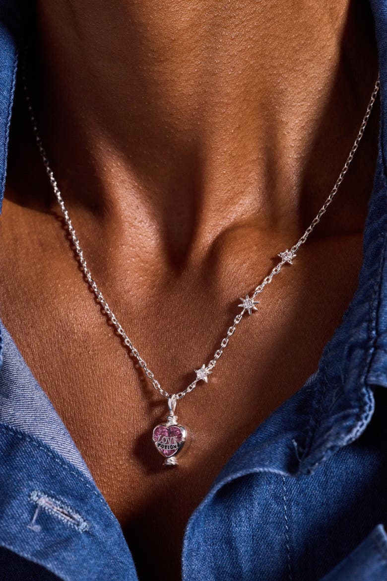Harry Potter Love Potion Crystal Pendant Necklace, Alternate, color, Silver