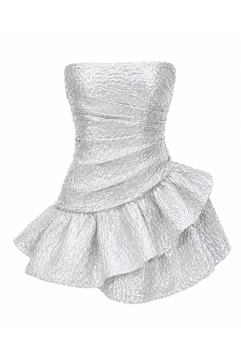 Nicky Mini Dress, Main, color, Metallic Silver