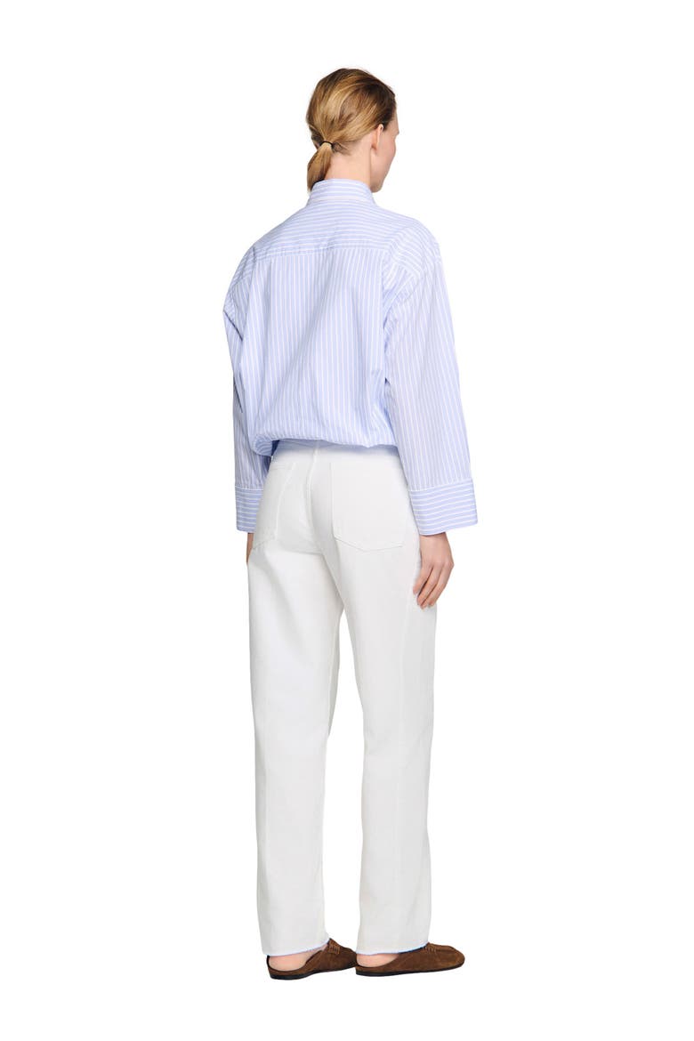 Cropped striped shirt, Alternate, color, Blu / white